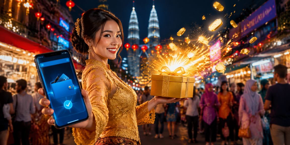 Pemain wanita berbaju kebaya bermain kasino mudah alih Blackjack di Kuala Lumpur